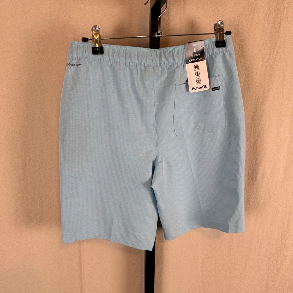 Hurley Boys Phantom Hybrid Shorts Blue 4-Way Stretch Quick‎ Dry Size L NWT